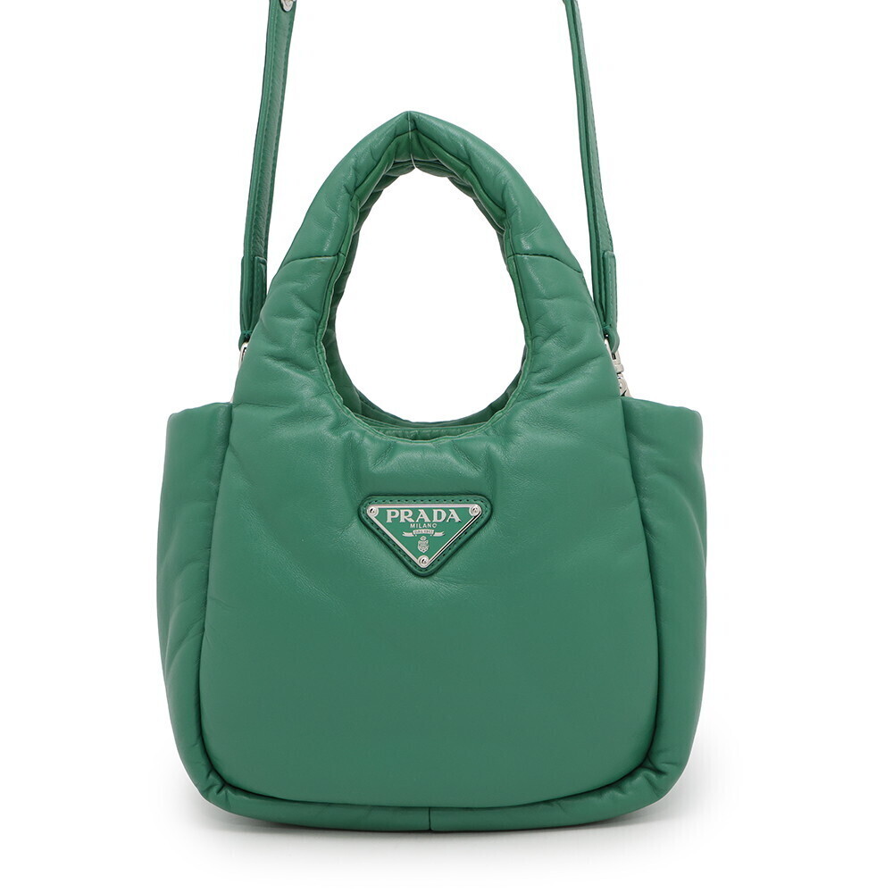 Prada Handbag Triangle Logo Soft Nappa Leather Bag